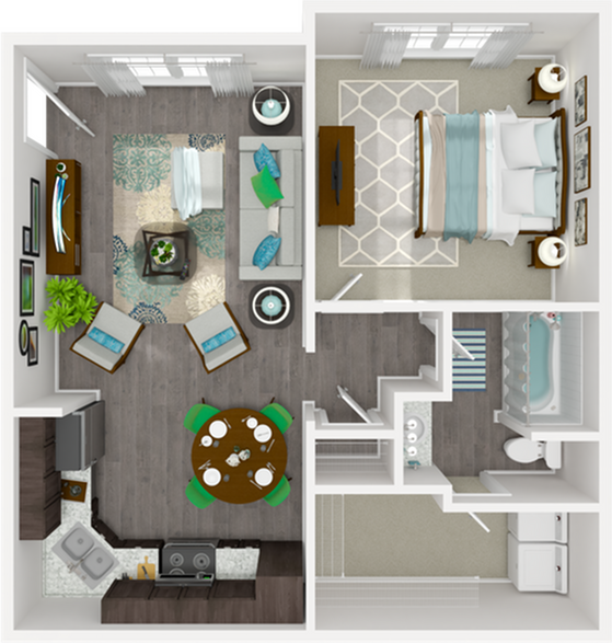 1 bedroom / 1 bath floor plan at The Platform